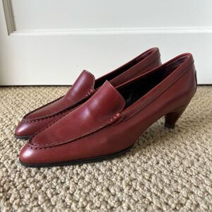 Tod's Burgundy Leather Loafers